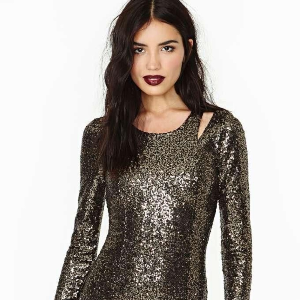 Lucca Couture Cutout Sequin Dress
